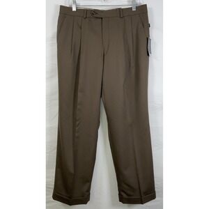NWT Men's CHAPS 100% Wool Suit Separates Dress Pleated Pants Taupe 34" X 29"